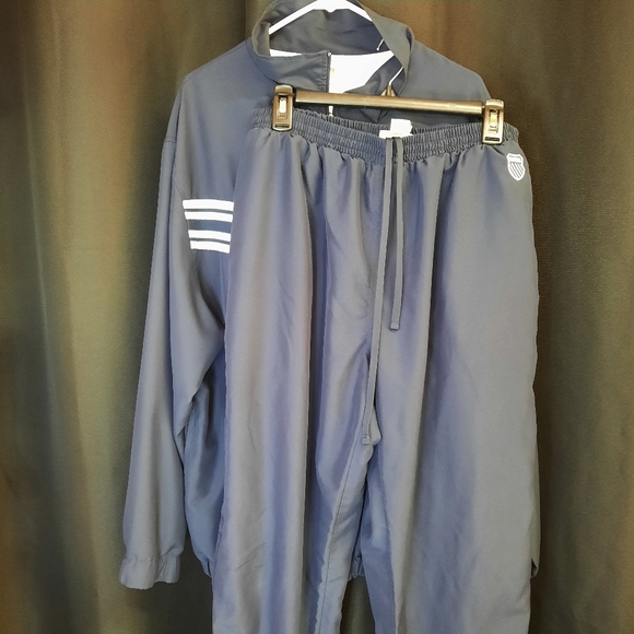 Vintage Y2k K-Swiss Track Suit Jacket Pants Set Size Large Blue Activewear Sport - Picture 1 of 11